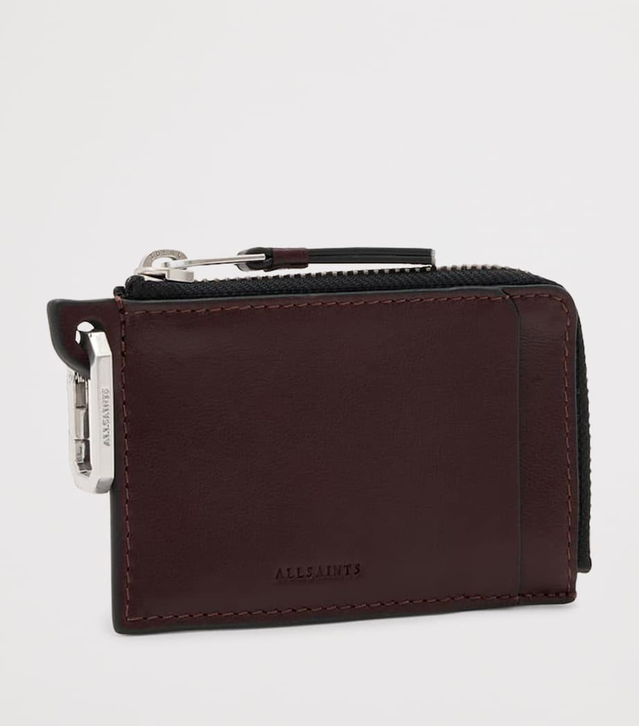AllSaints Leather Remy Wallet Burgundy Red Image 2