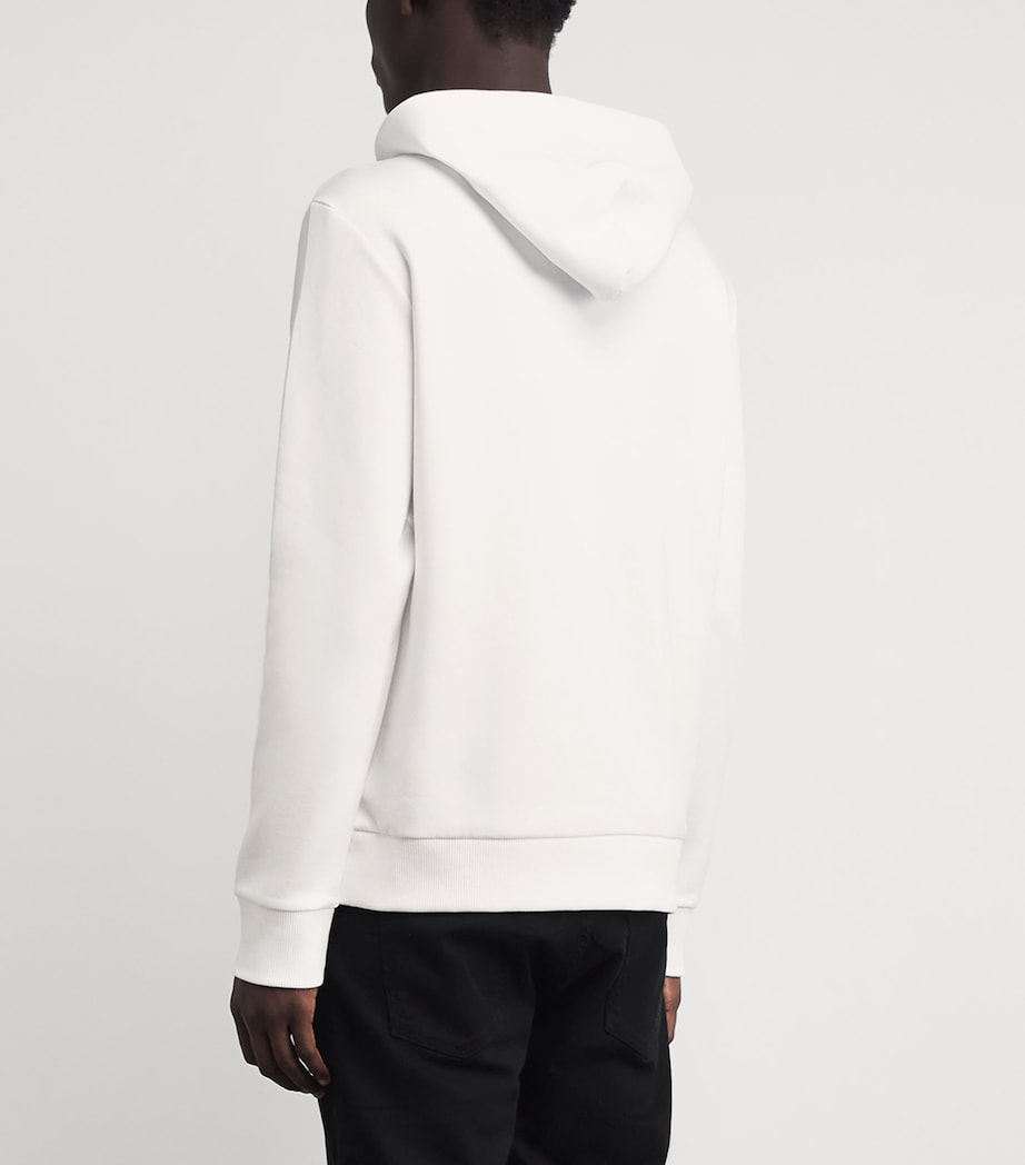 BOSS Mens Stretch-Cotton Logo Hoodie White Image 5