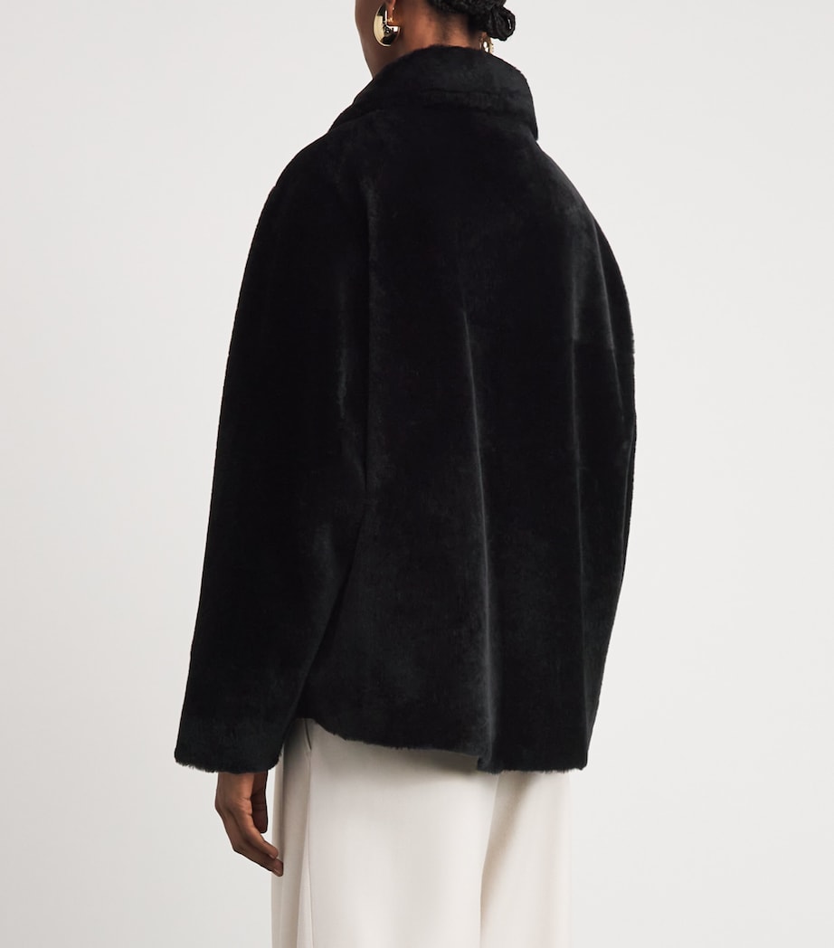 Kiton Womens Shearling Reversible Jacket Black Image 5