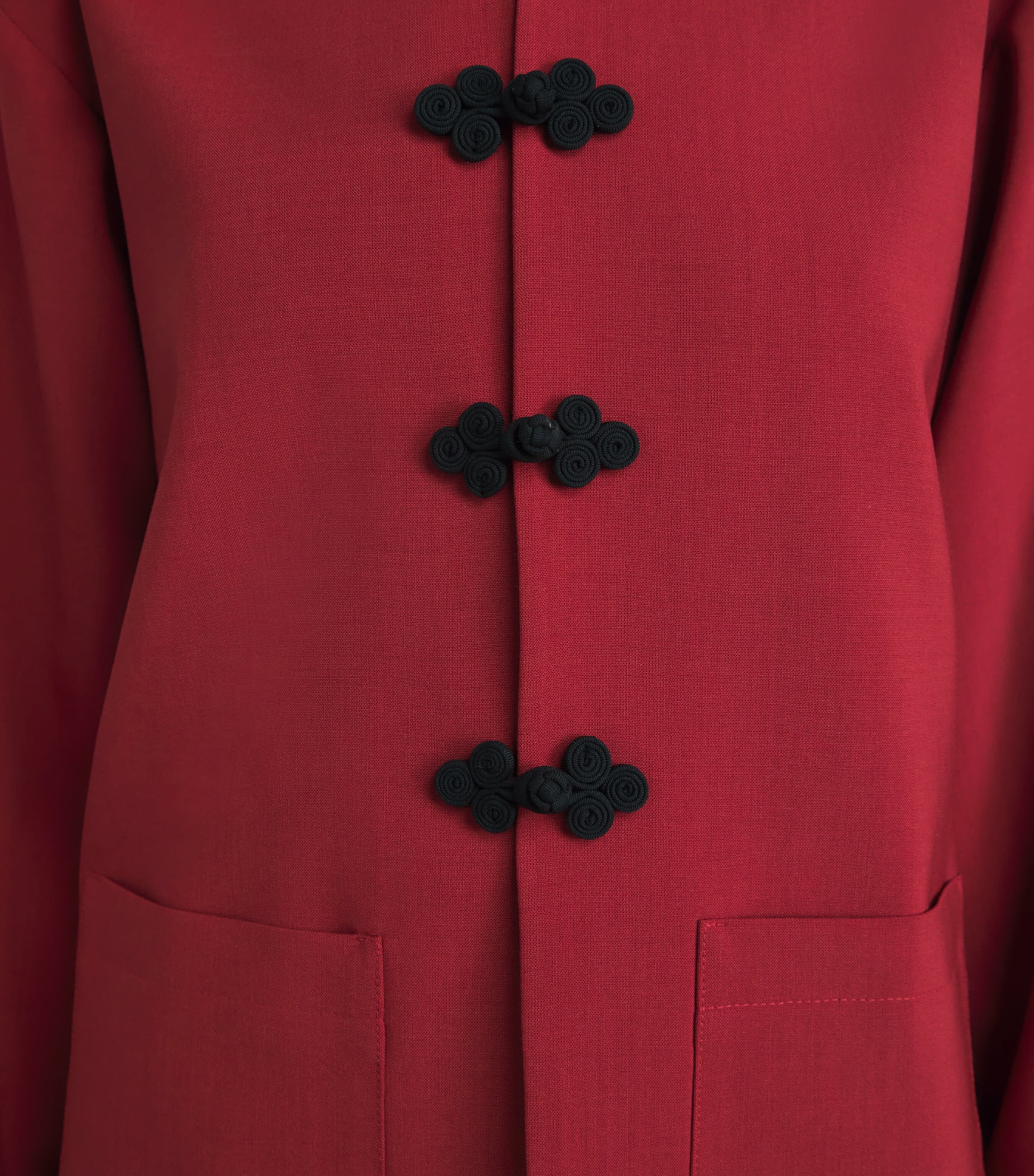 Róhe Womens Wool Pankou-Closure Jacket Carmine Image 3
