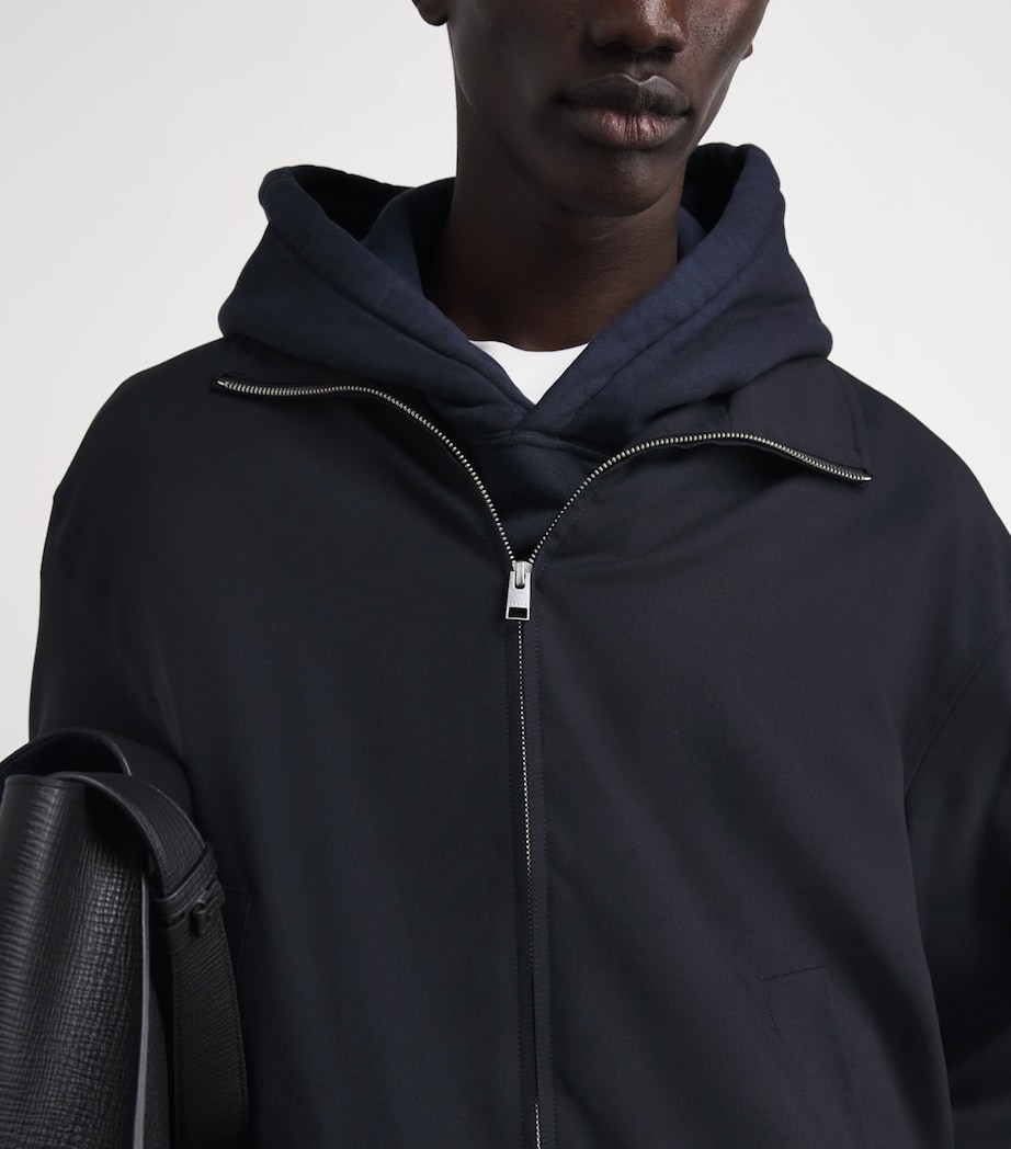 Wool Zip-Up Jacket DK NAVY Image 3