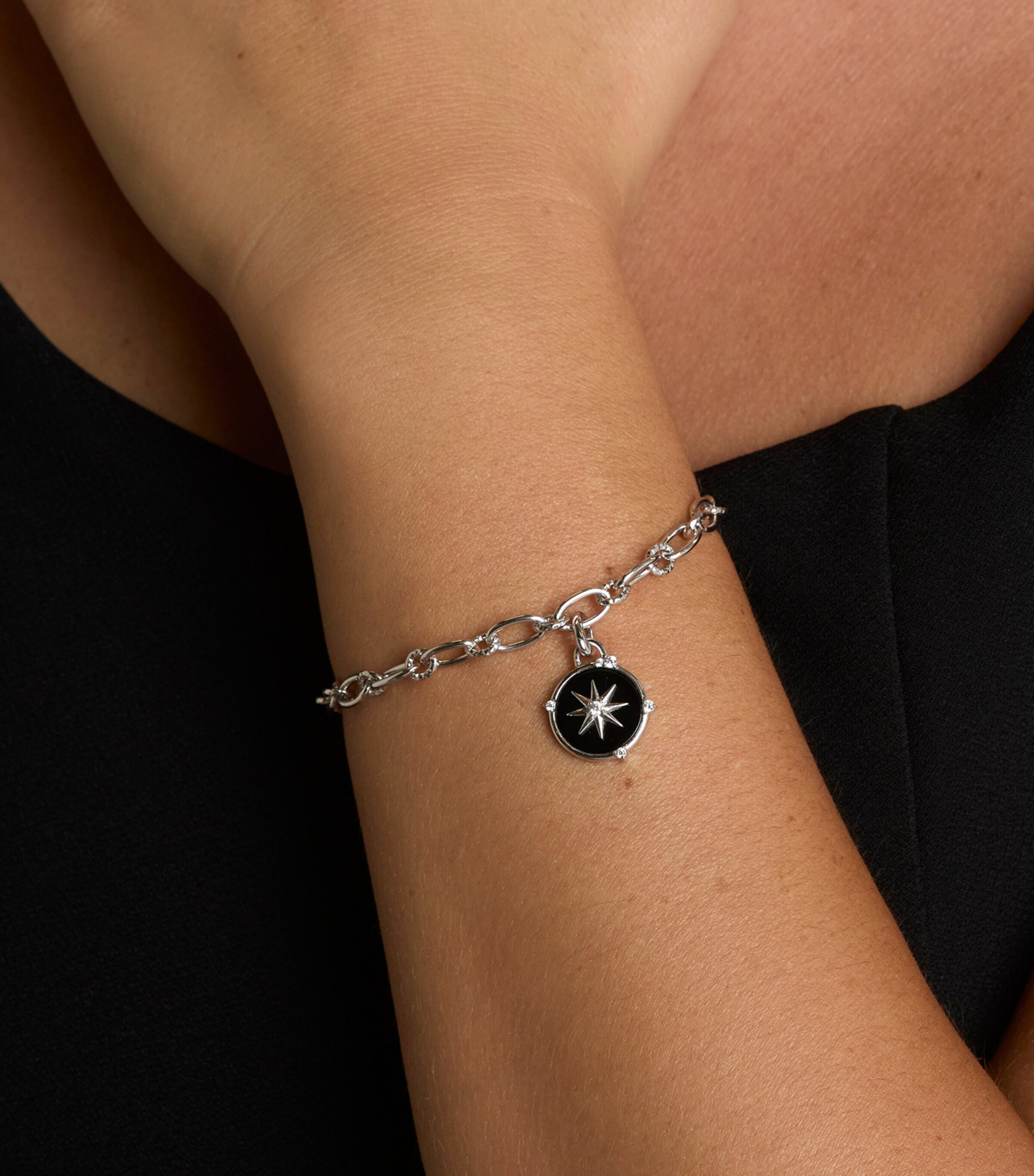 Black Star Clip Charm SILVER Image 2