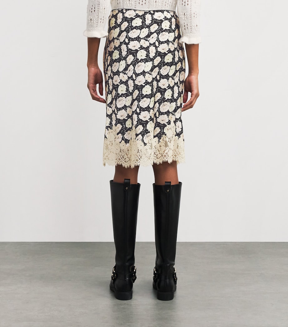 Silk Elowette Midi Skirt NOIR FLEURS D'ANMNE Image 4