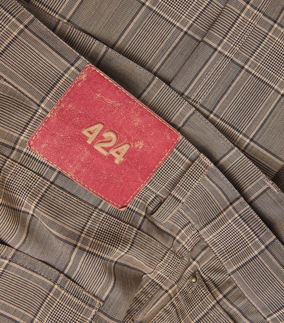 Virgin Wool-Blend Check Trousers BROWN CHECK Image 5