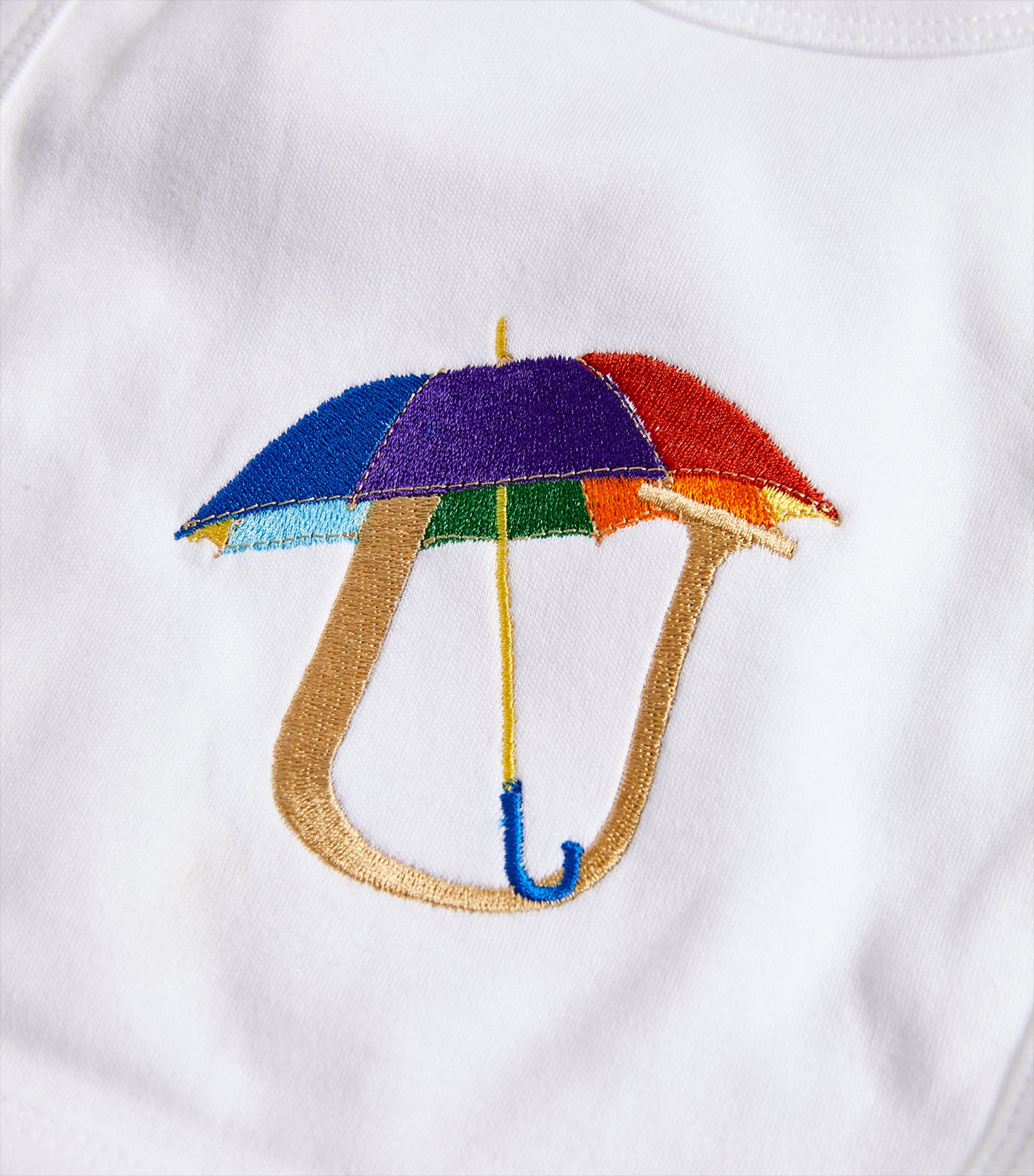 Cotton 'U' Monogram Bib WHITE Image 2