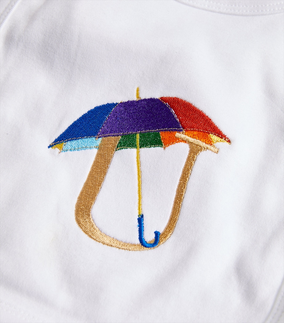 Cotton 'U' Monogram Bib WHITE Image 2