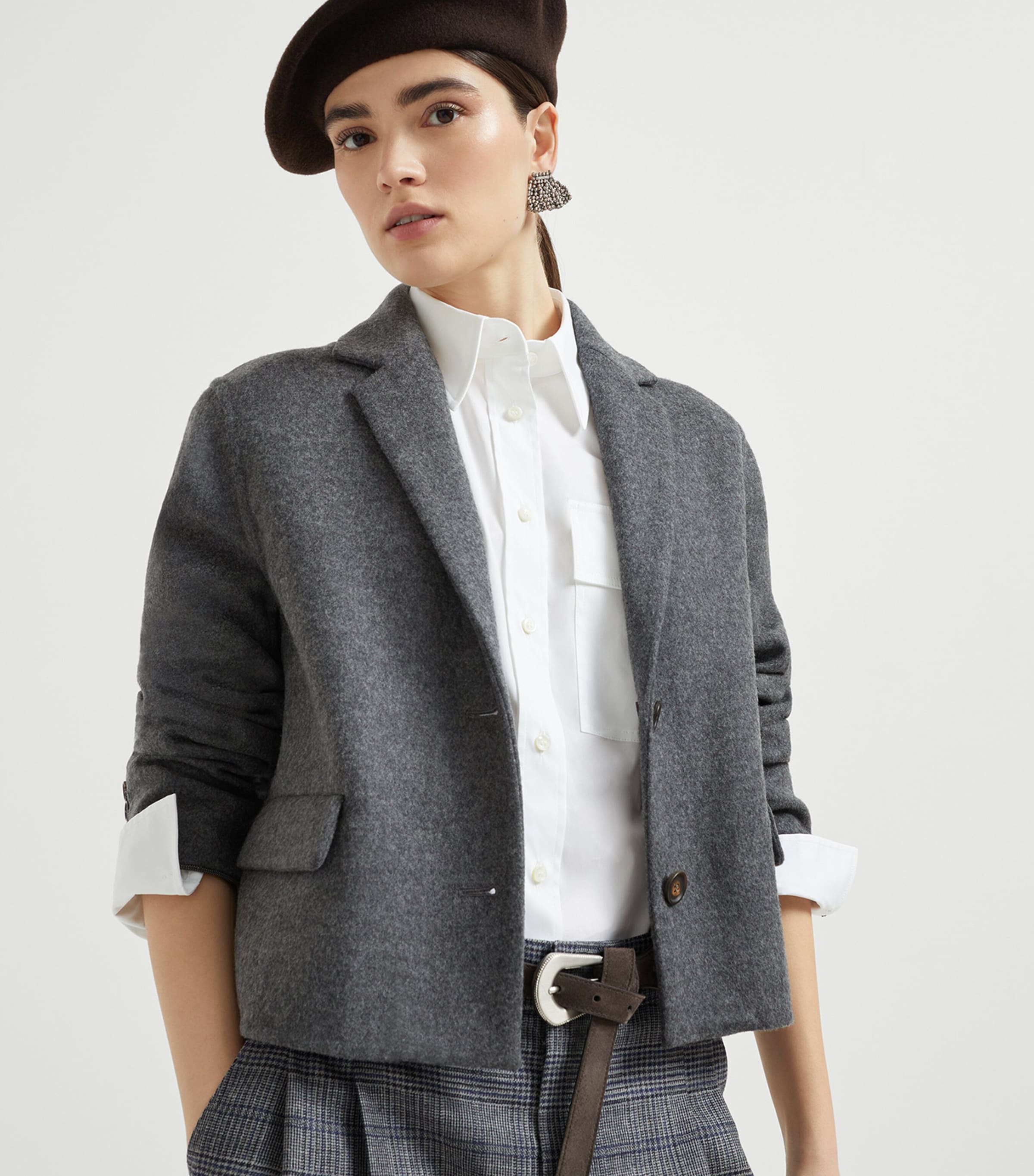 Double Virgin Wool Cropped Blazer C8160 Image 5