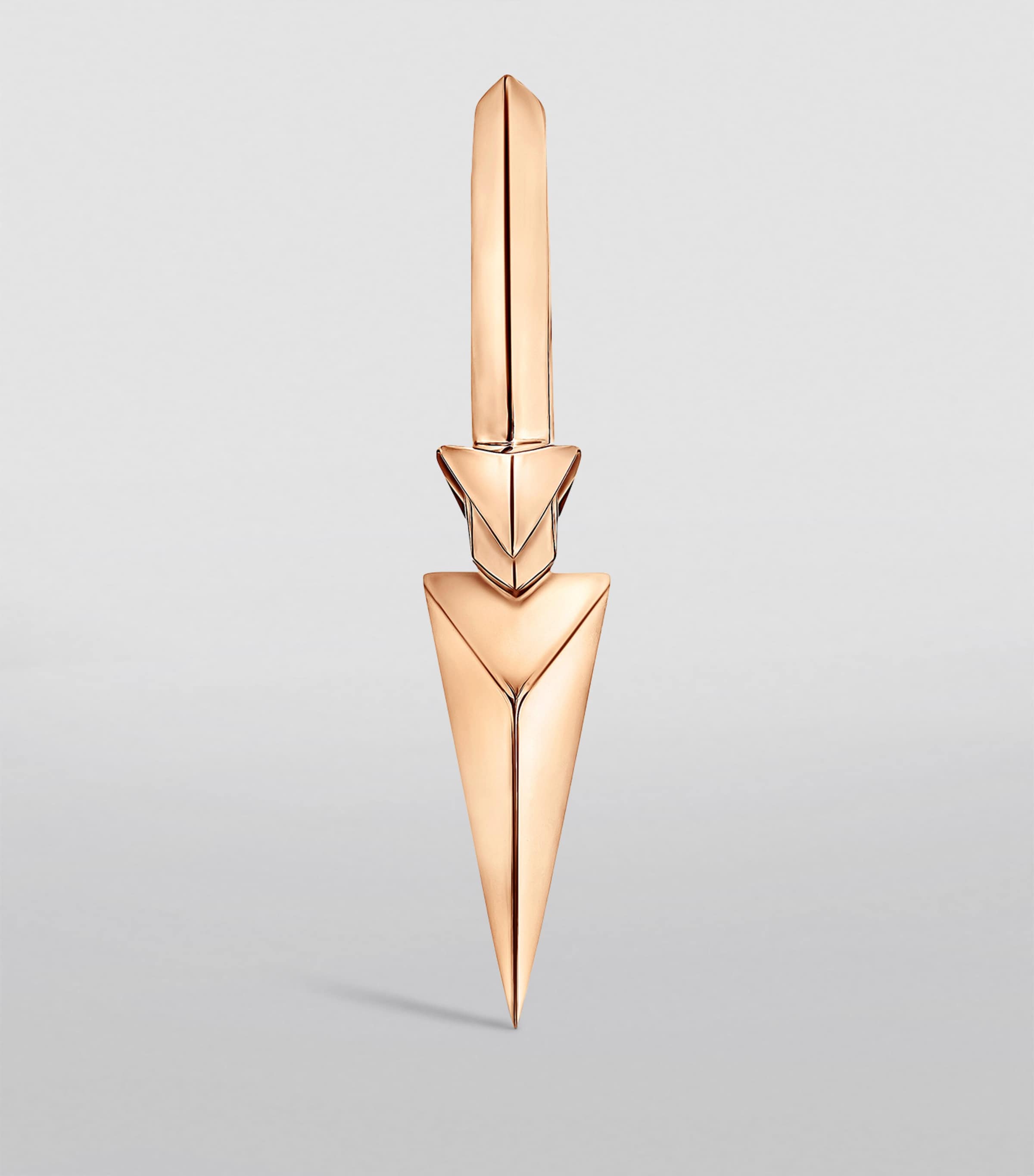 Rose Gold Faceted Triple Long Spike Hoop Earring (9.5mm) ROSE GOLD Image 3