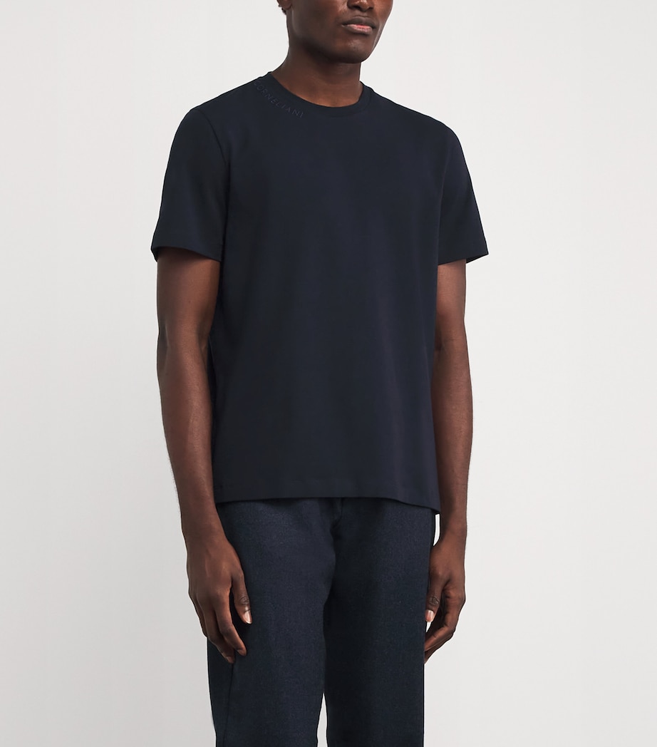 Cotton Short-Sleeve T-Shirt 1 NAVY/ BLUE Image 3
