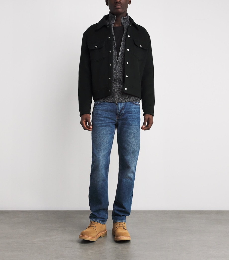 Wool-Blend Trucker Jacket BLK Image 2