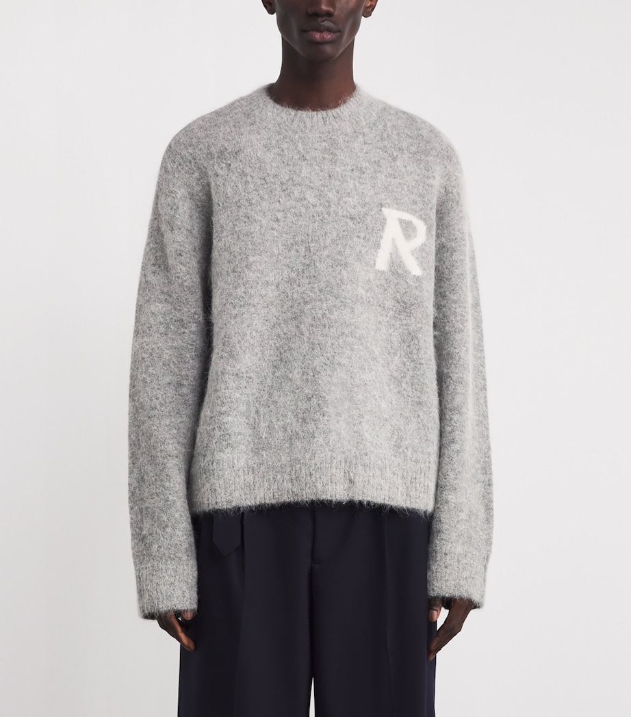 Alpaca-Blend Logo Oversized Sweater GREY Image 3