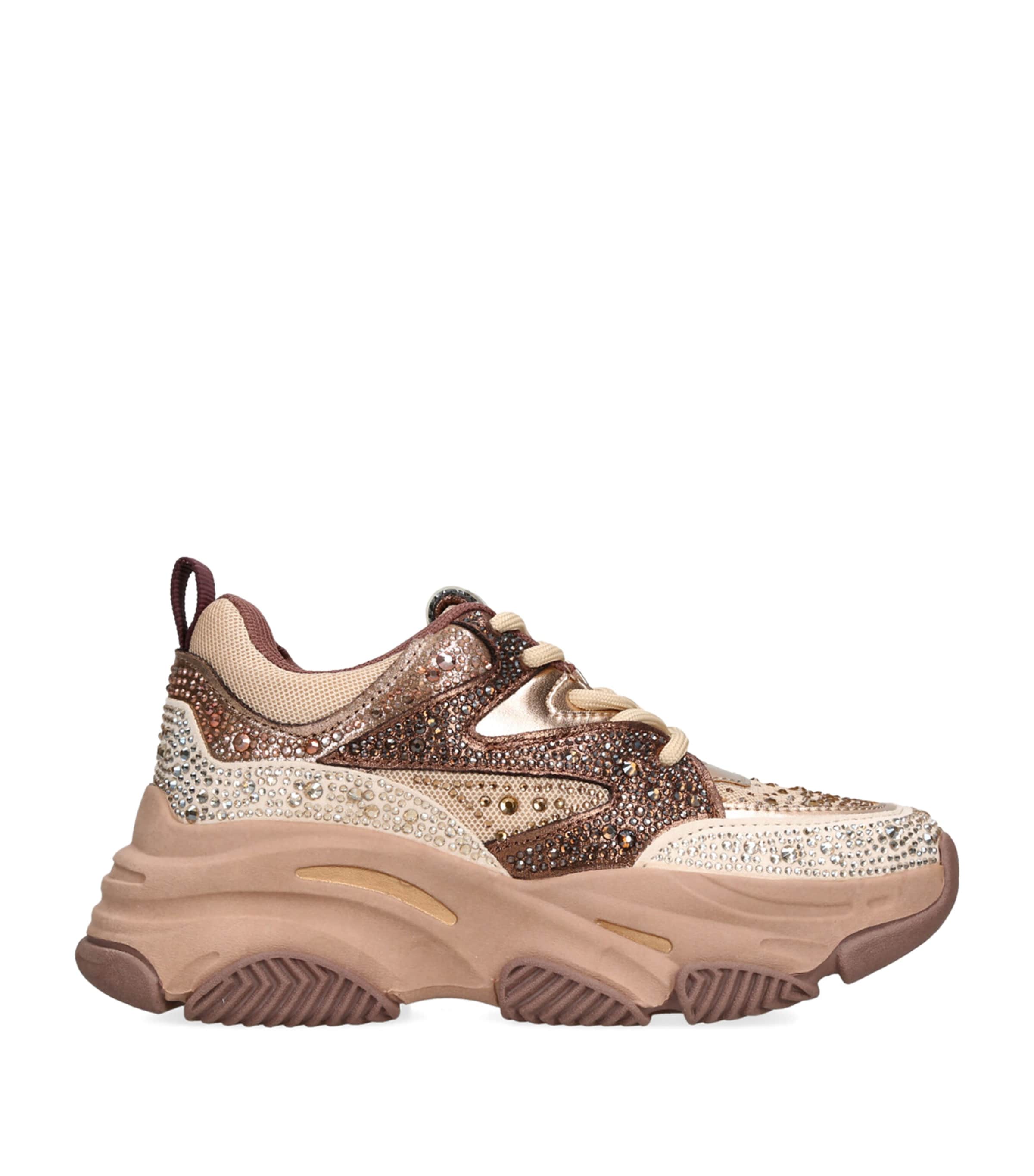 Steve Madden Embellished Jprivy Sneakers In Beige