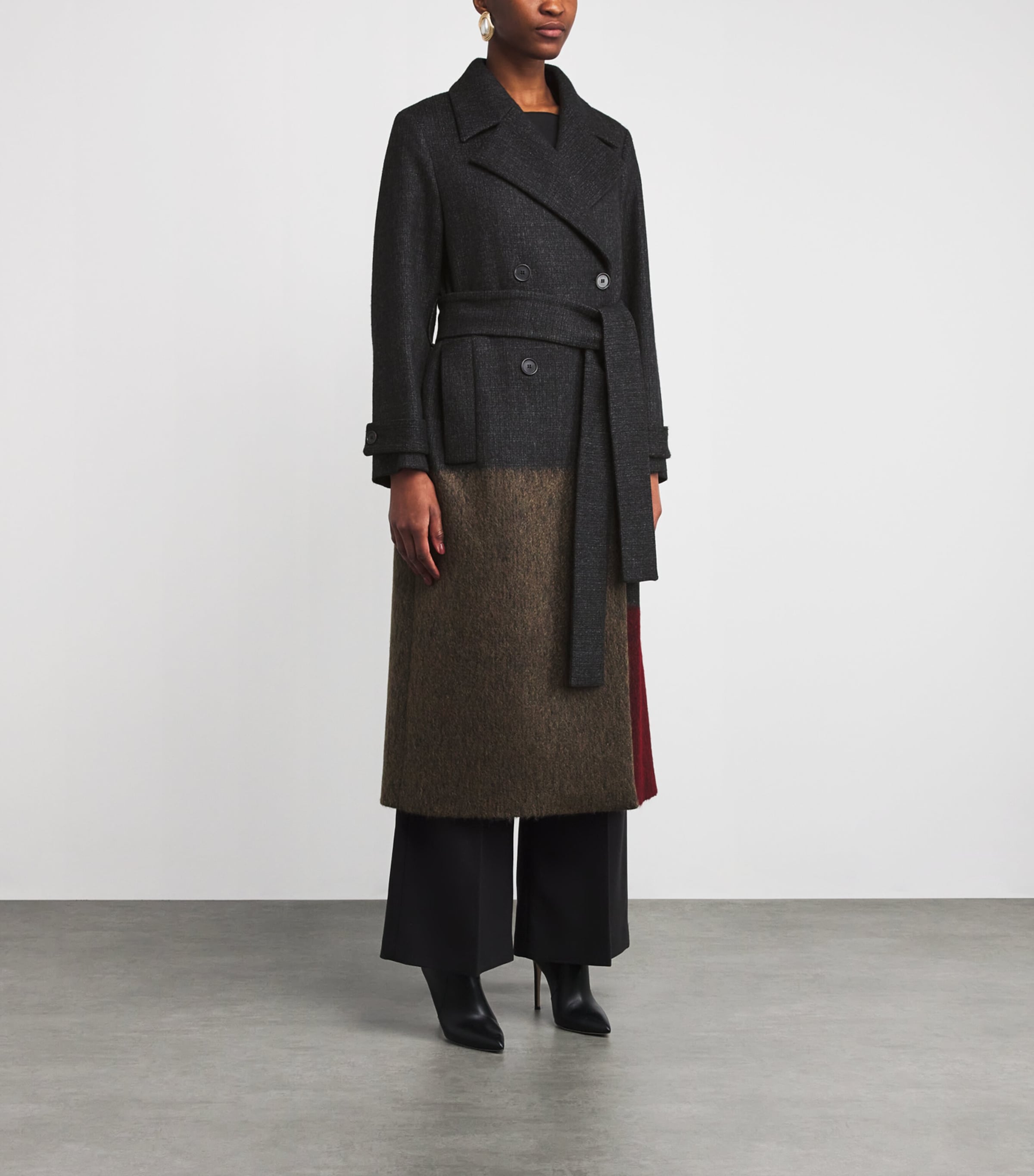 Wool-Blend Merton Overlay Coat SMOKE COMBO Image 3