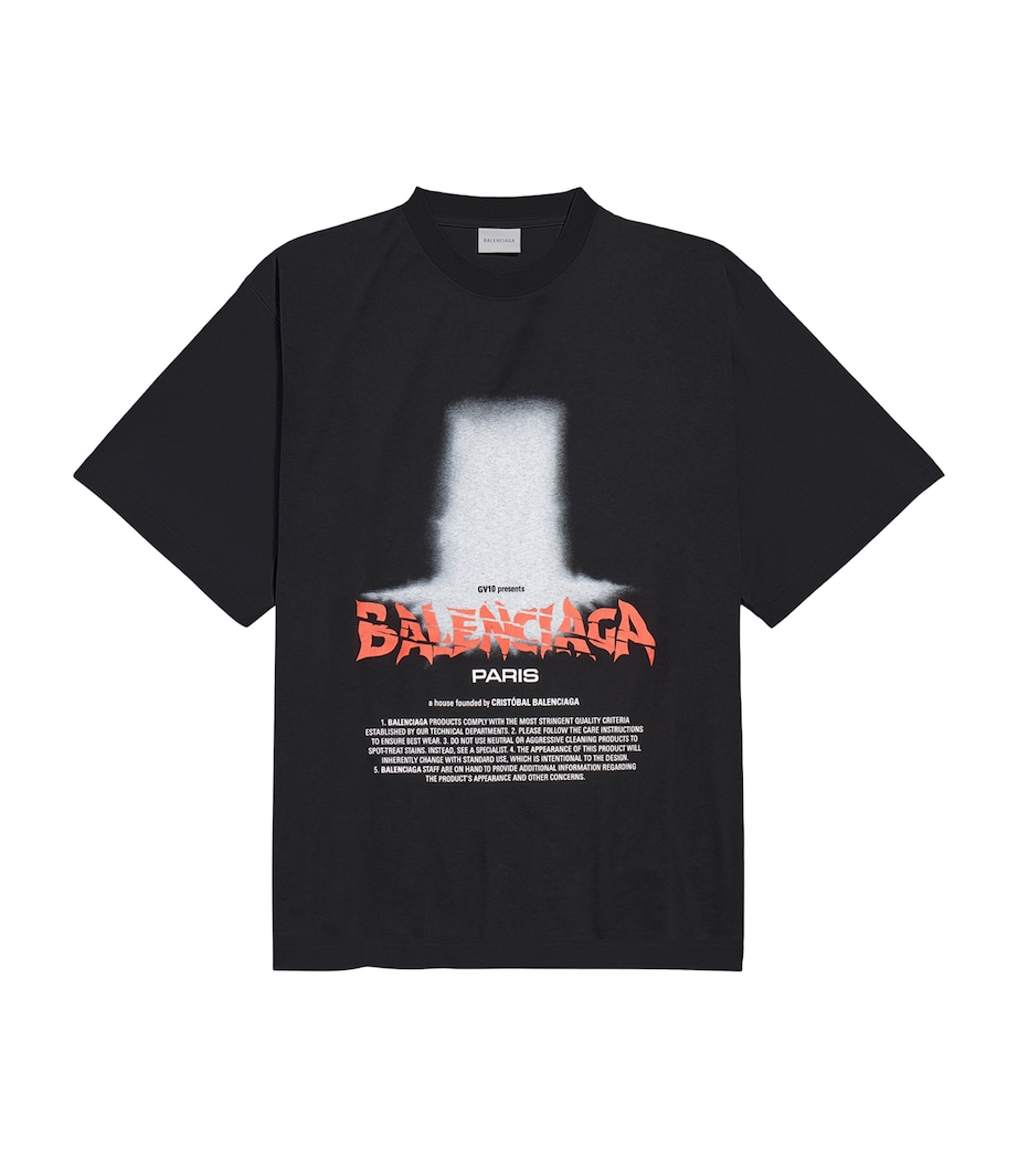 Balenciaga Mens Graphic Print T-Shirt Image 1