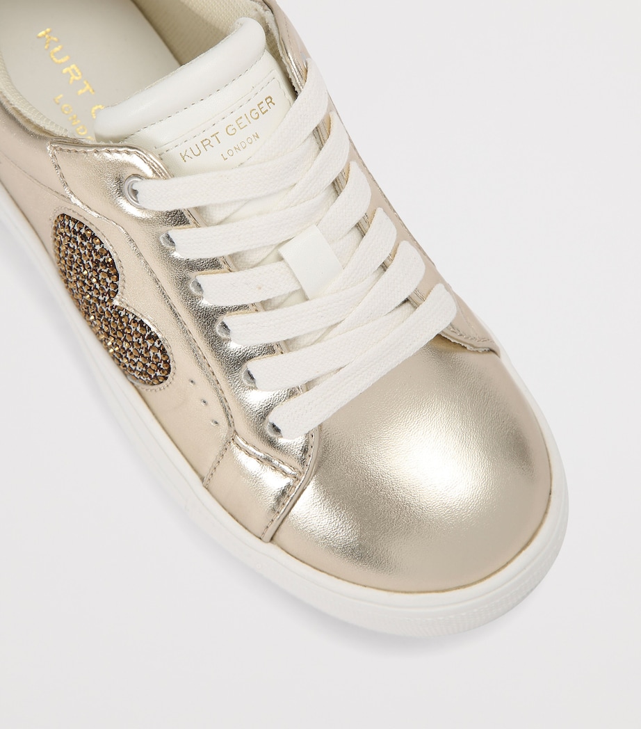 Leather Mini Lana Heart Sneakers GOLD Image 3