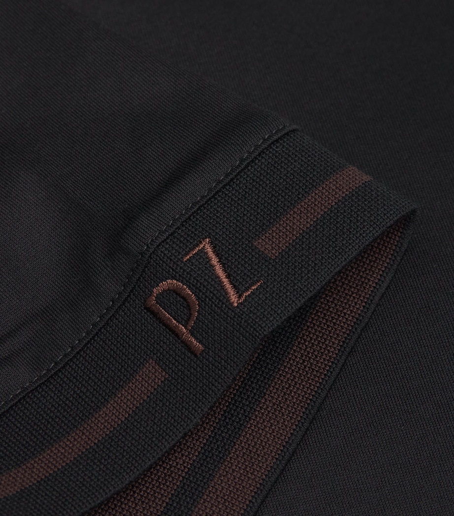 Cotton Quarter-Zip Polo Shirt 20 BLACK Image 5