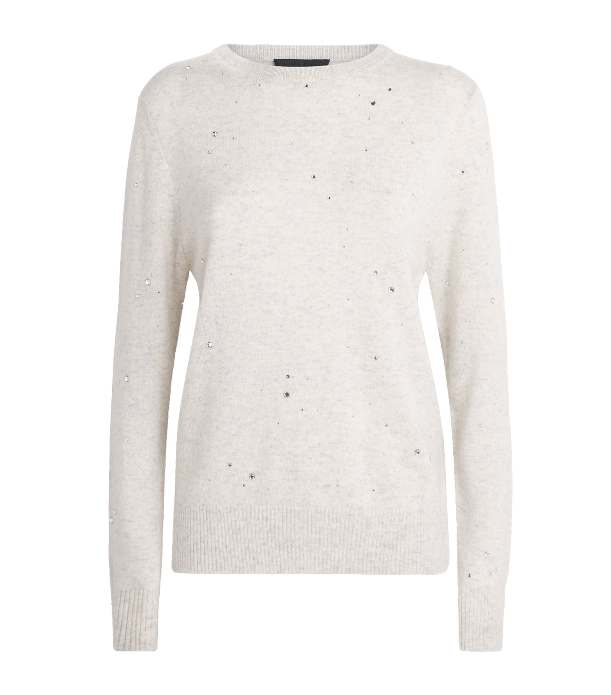William Sharp Cashmere Swarovski Crystal-embellished Sweater In Gray