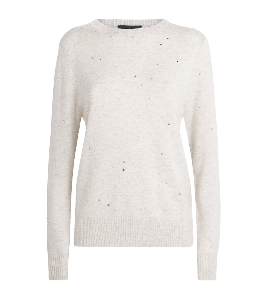 William Sharp Womens Cashmere Swarovski Crystal-Embellished Sweater Silverhaze Crystal Image 1