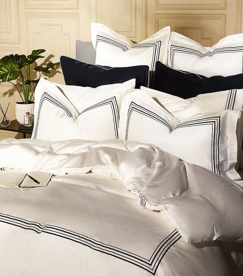 Mayfair Square Pillowcase Pair (65cm x 65cm) CREAM/BLACK Image 3