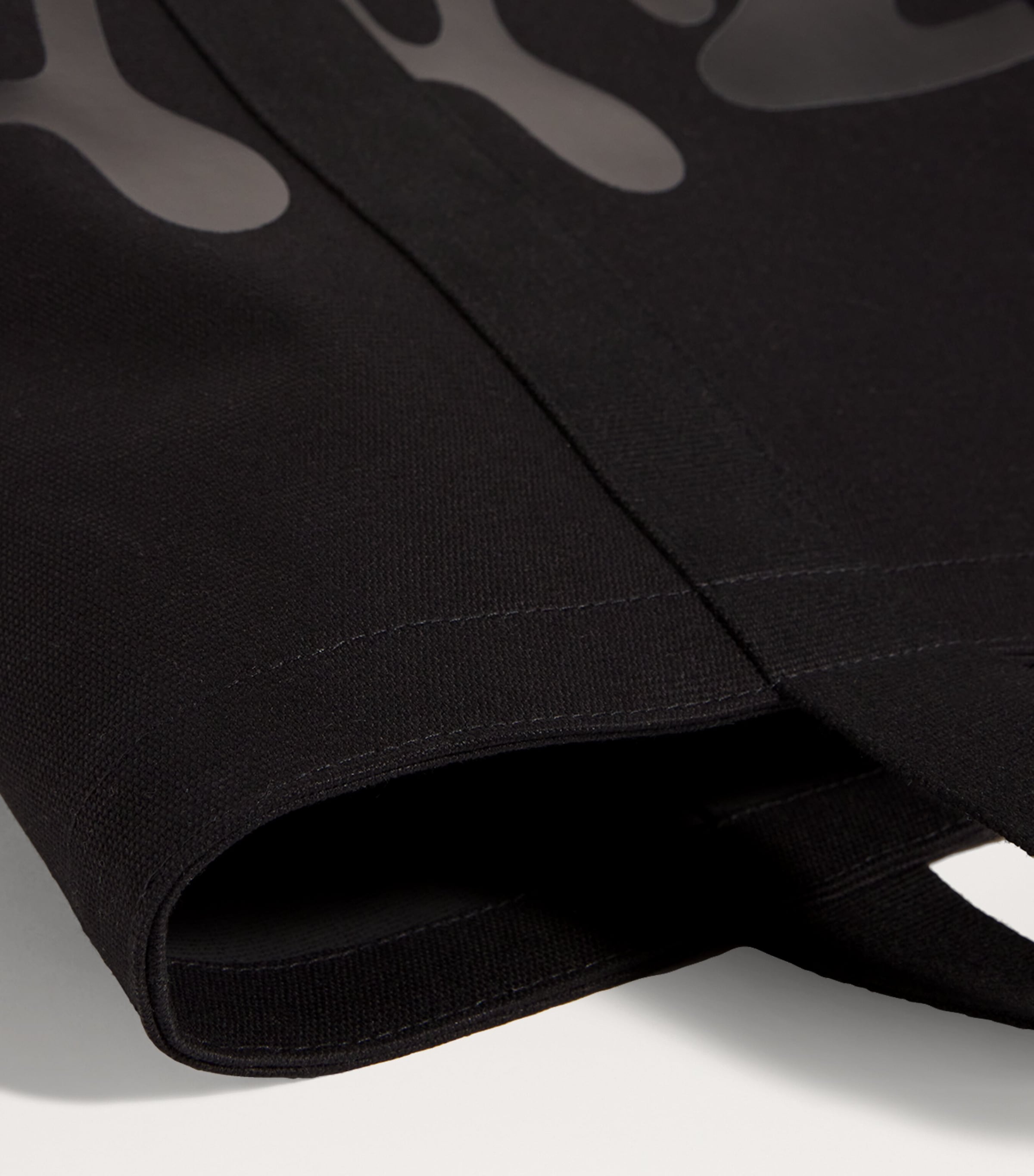 Medium Cotton Logo Tote Bag BLACK Image 6