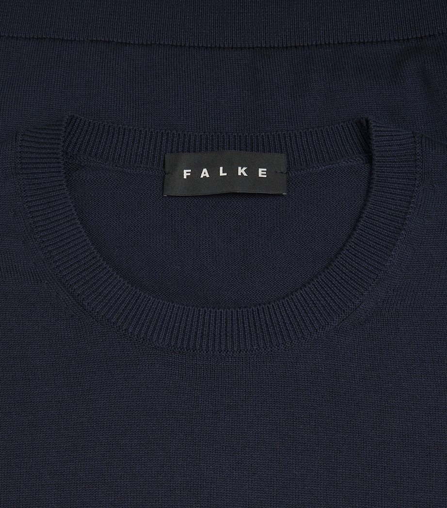 Falke Mens Cotton Crew-Neck Sweater Night Sky Image 6