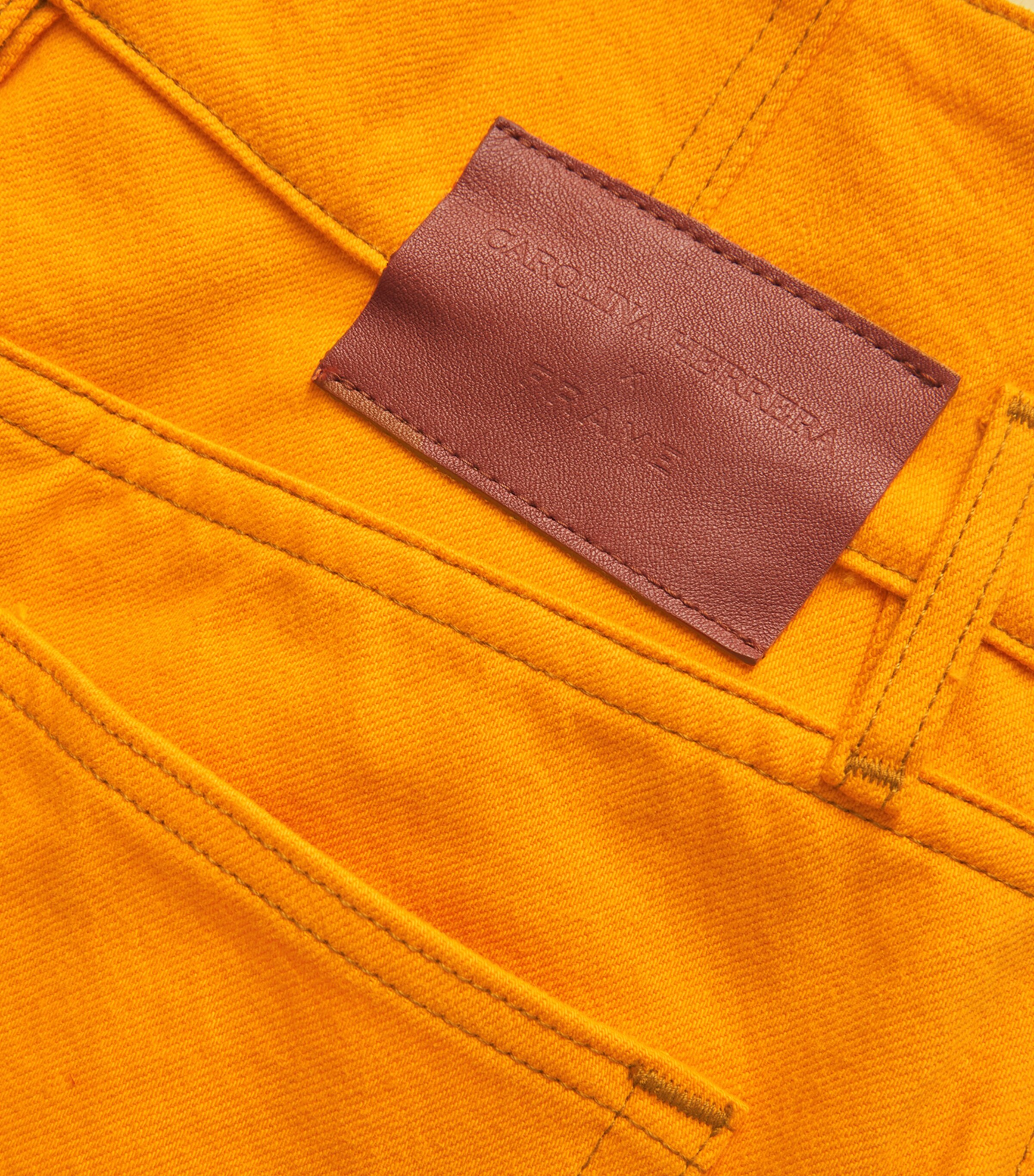 FRAME Womens x Carolina Herrera Denim Mini Skirt Marigold Image 5