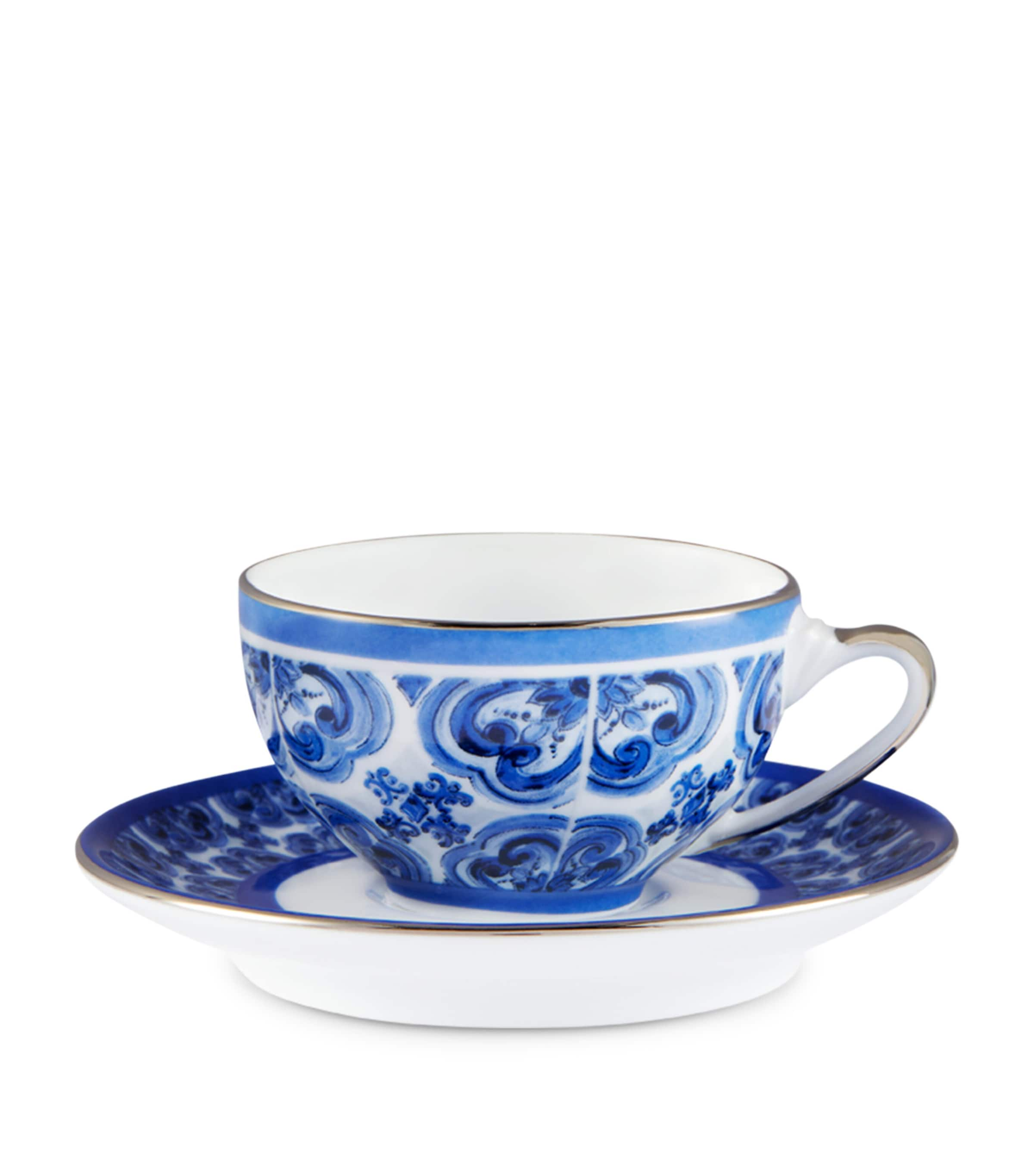 Shop Dolce & Gabbana Casa Majolica Coffee Cup And Saucer