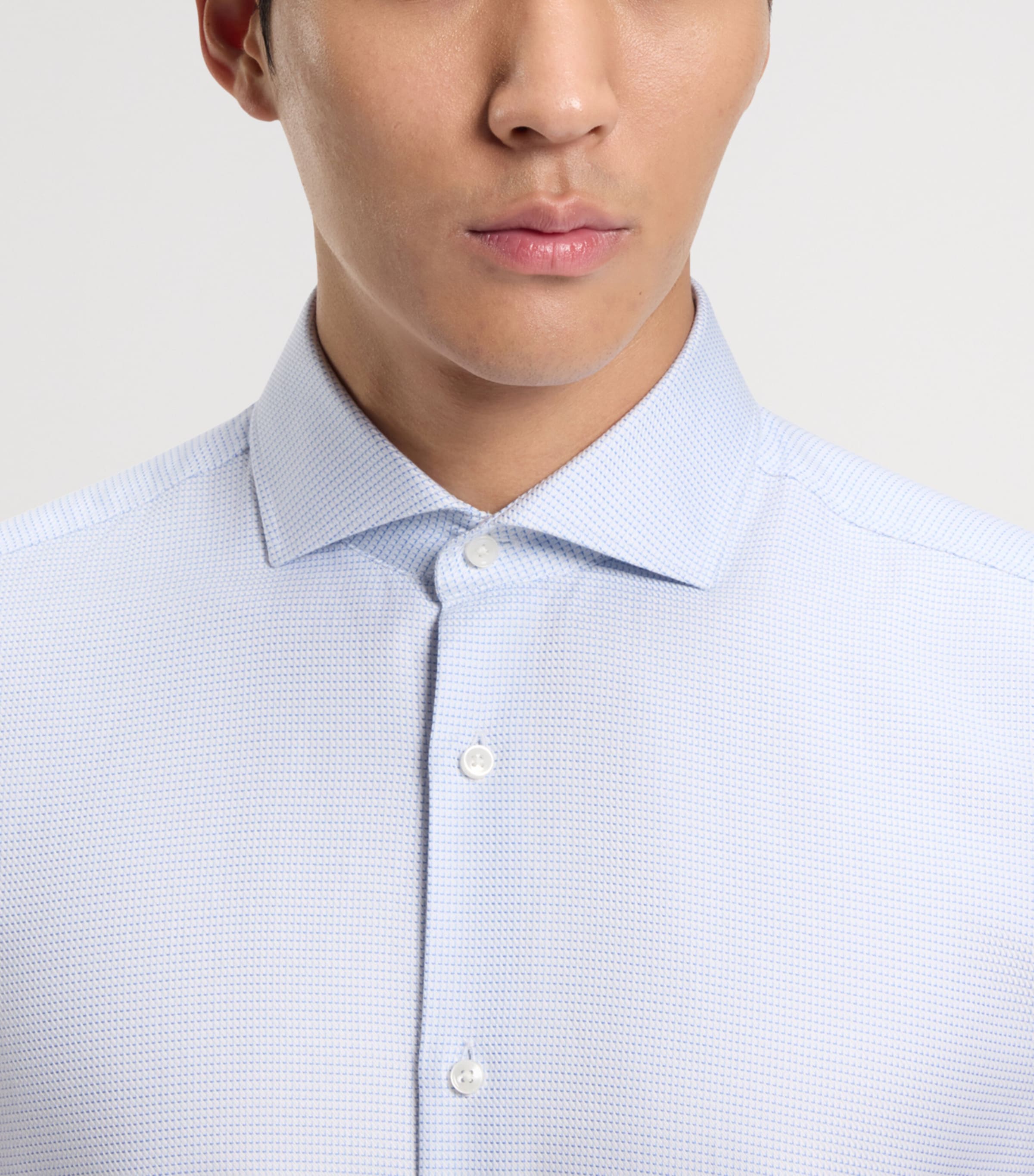 BOSS Mens Cotton Geometric Slim-Fit Shirt Image 5