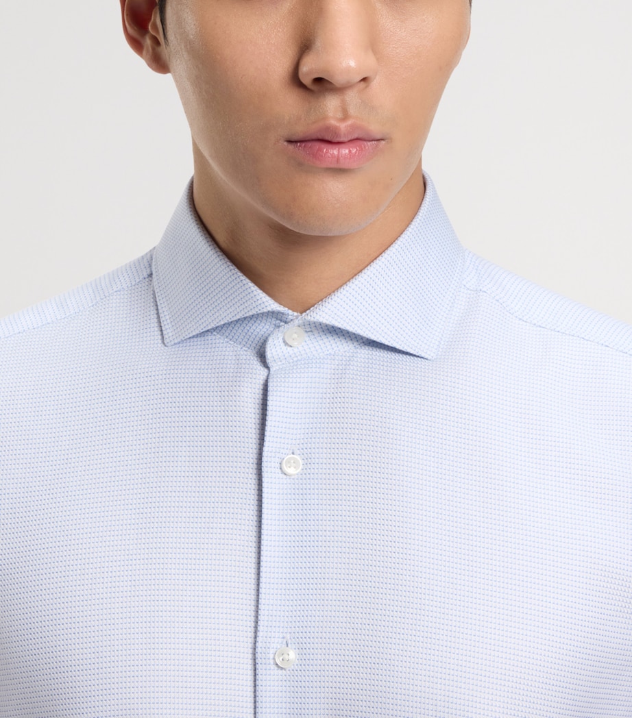 BOSS Mens Cotton Geometric Slim-Fit Shirt Image 5