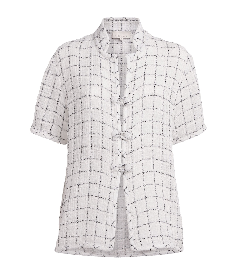 Liberowe Womens Cotton-Blend Tweed Hetty Shirt White Image 1