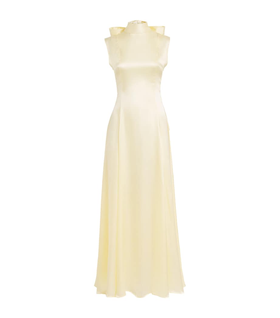 Abiola Olusola Womens Silk Zar Midi Dress Yellow Image 1