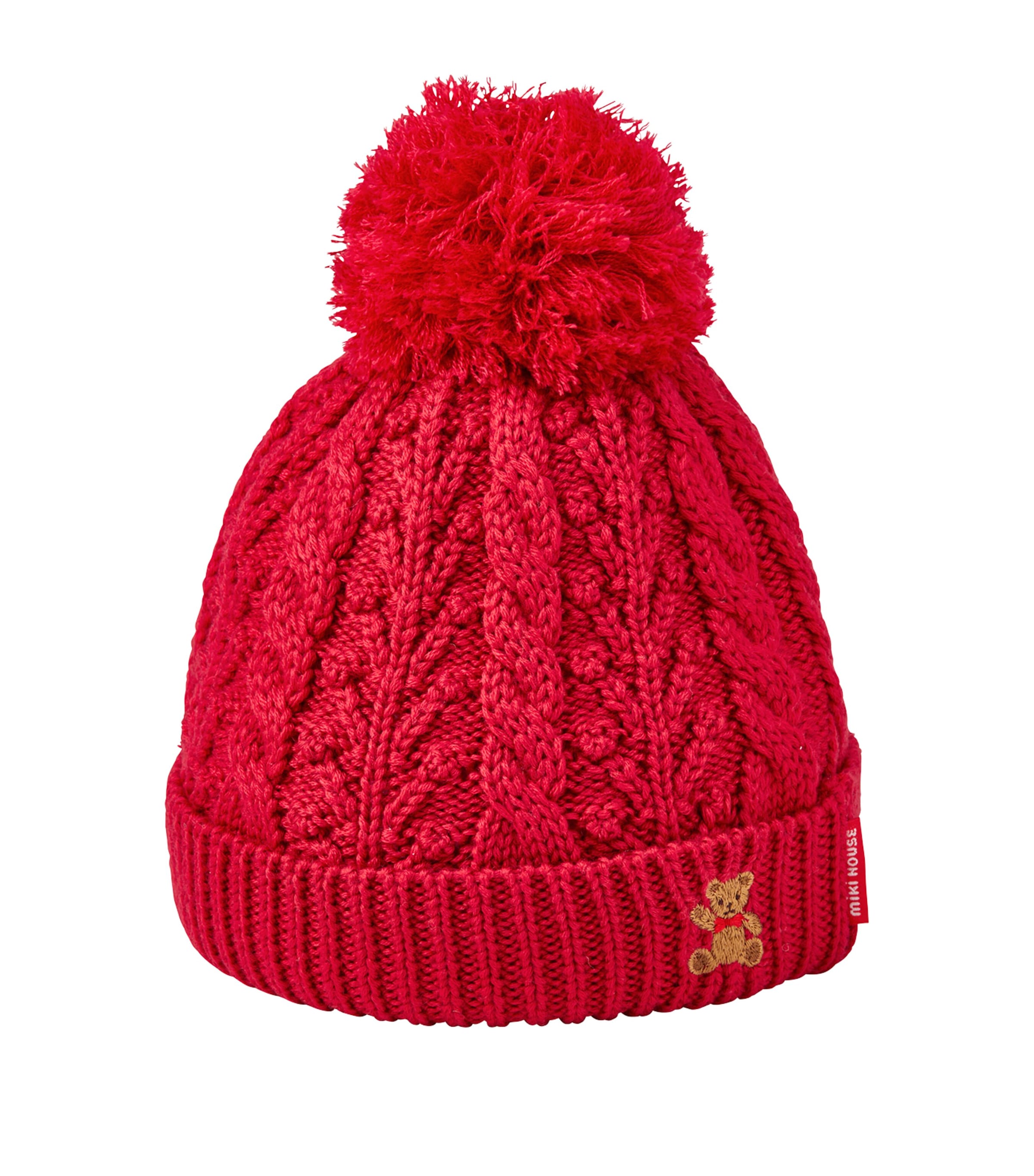 Miki House Kids' Wool-blend Beanie In Red