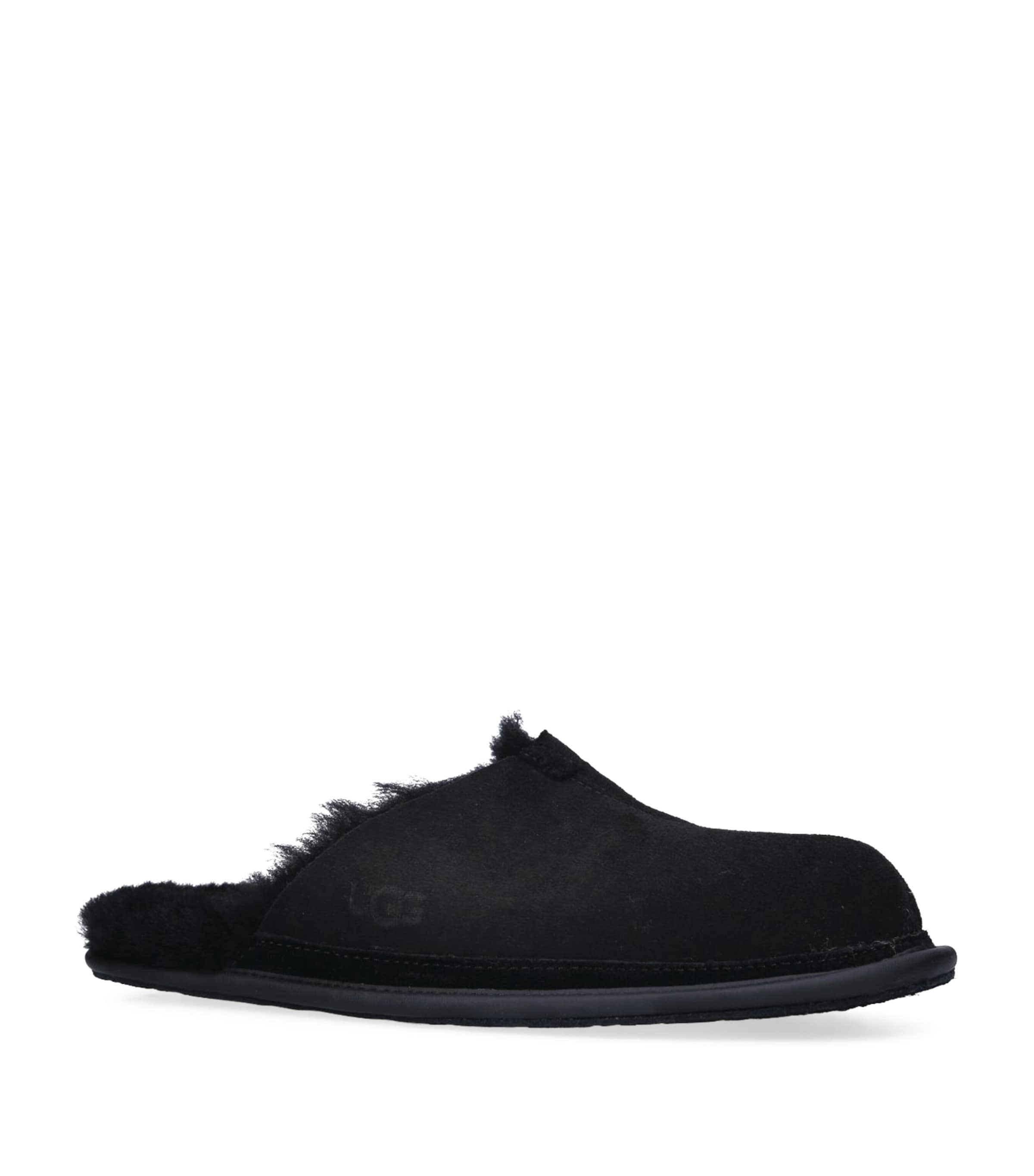 Leather Hyde Slippers BLACK Image 1