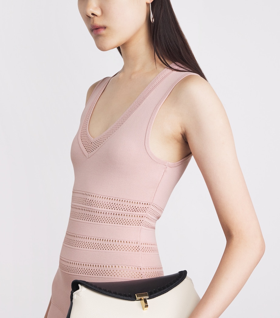 L'Agence Womens Knitted Taren Midi Dress Mirs Misty Rose Image 3
