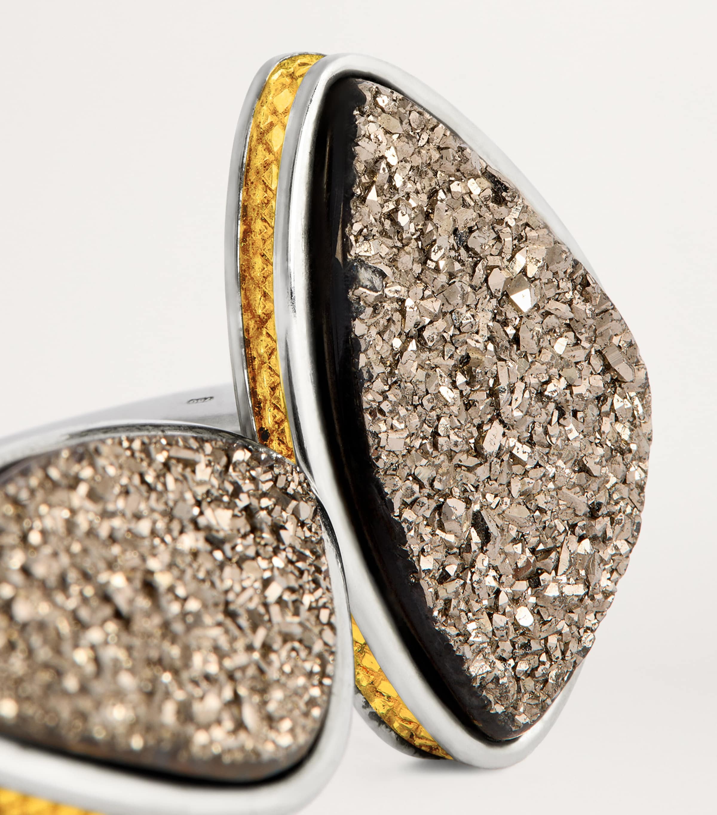Tateossian Sterling Silver and Drusy Cufflinks Silver Image 6