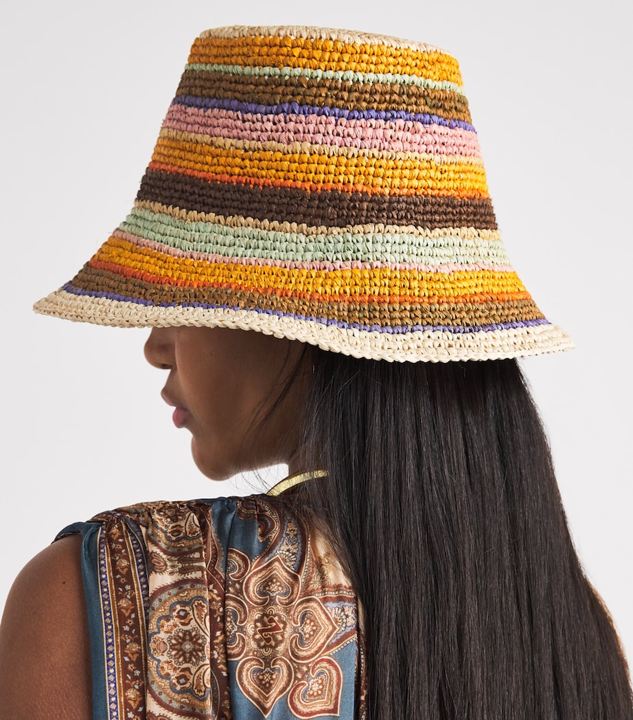 Zimmermann Raffia Stripe Bucket Hat Striped Multi Image 2