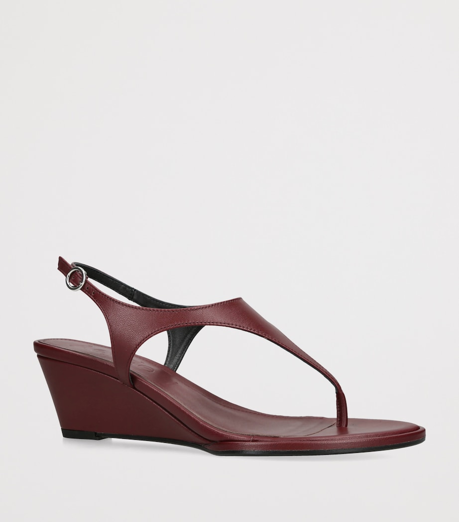 aeyde Leather Roose Wedge Sandals 55 Wine Image 2