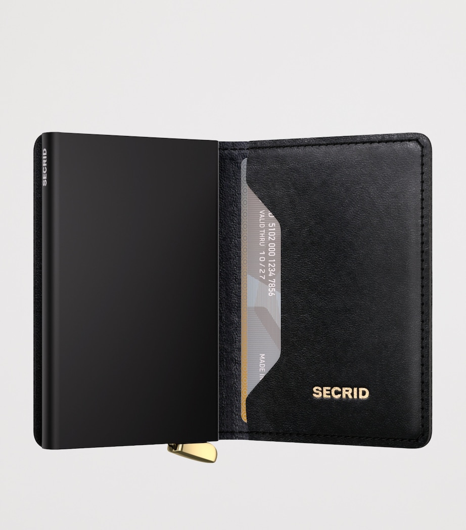 Leather Diamond-Embossed Slimwallet BLACK Image 2