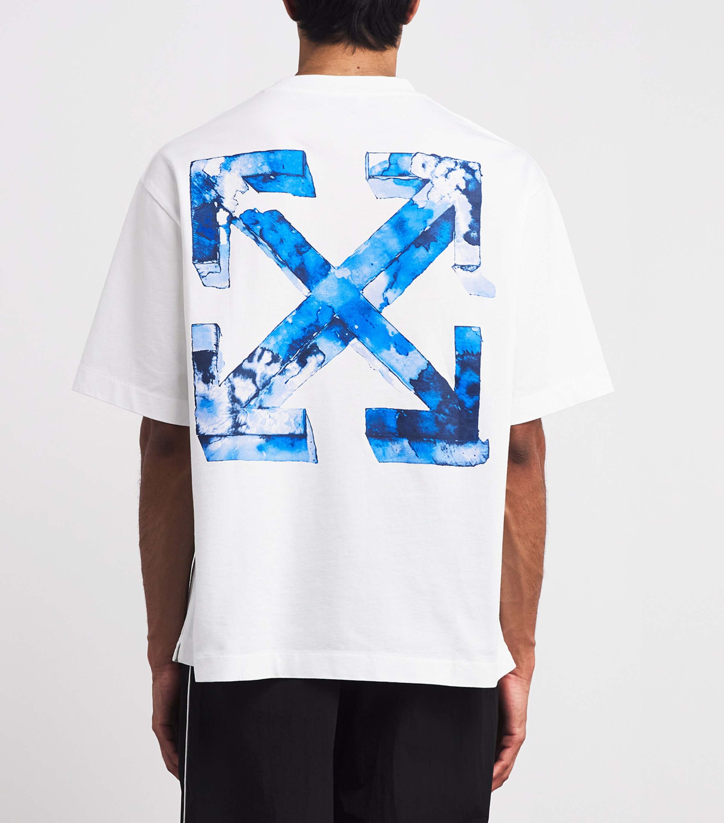 Off-White Mens Cotton Cloudy Arrow Skate Logo T-Shirt White Nauti Image 4