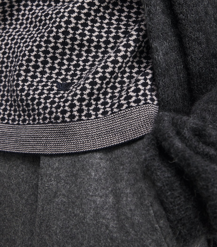 Virgin Wool Textured Sweater FB074 Image 6