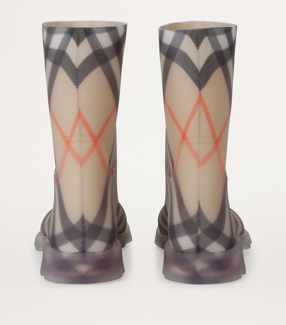 Burberry Kids Rubber Check Marsh Boots Tan Comb Image 2