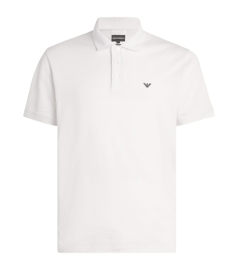 Cotton-Blend Contrast-Logo Polo Shirt 100 Image 1