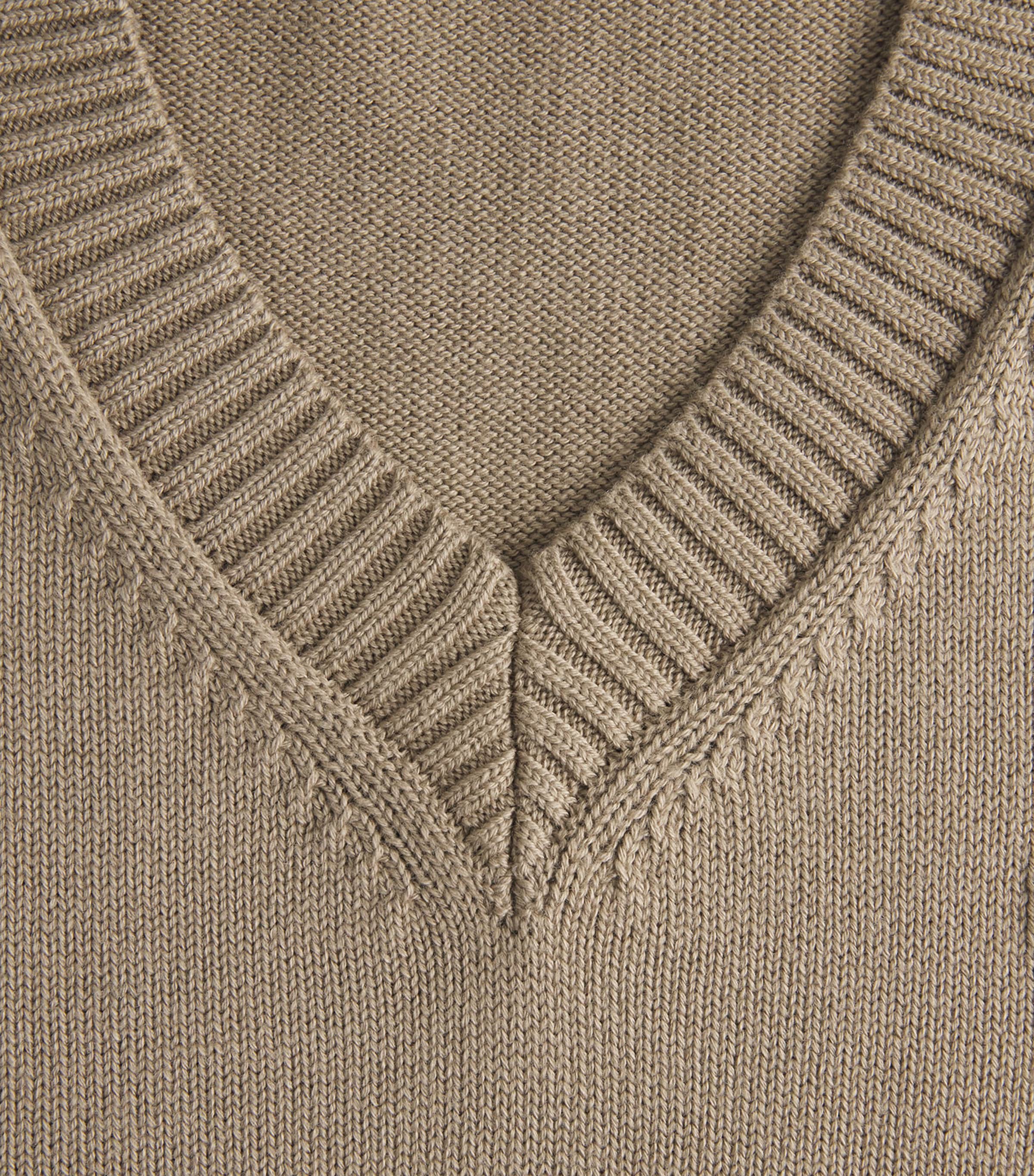 AMI Paris Mens Wool-Cotton Ami de Coeur Sweater Vest Bge Taupe/ecru Image 6