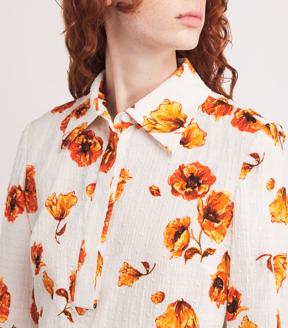 Floral Marione Midi Shirt Dress ORANGE POPPIES Image 6