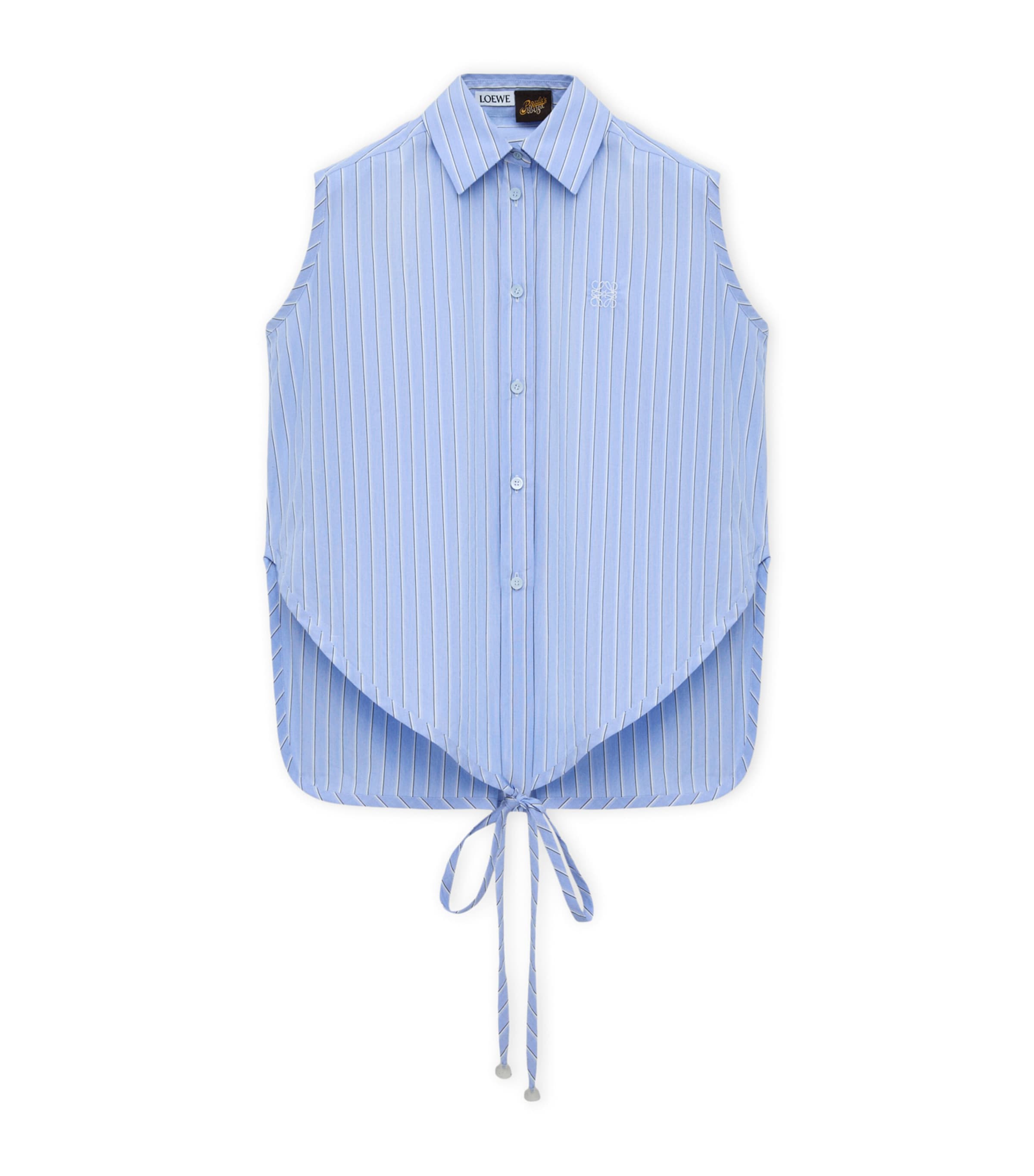 LOEWE Womens x Paula's Ibiza Cotton-Blend Stripe Sleeveless Shirt Blue/multicolor Image 1