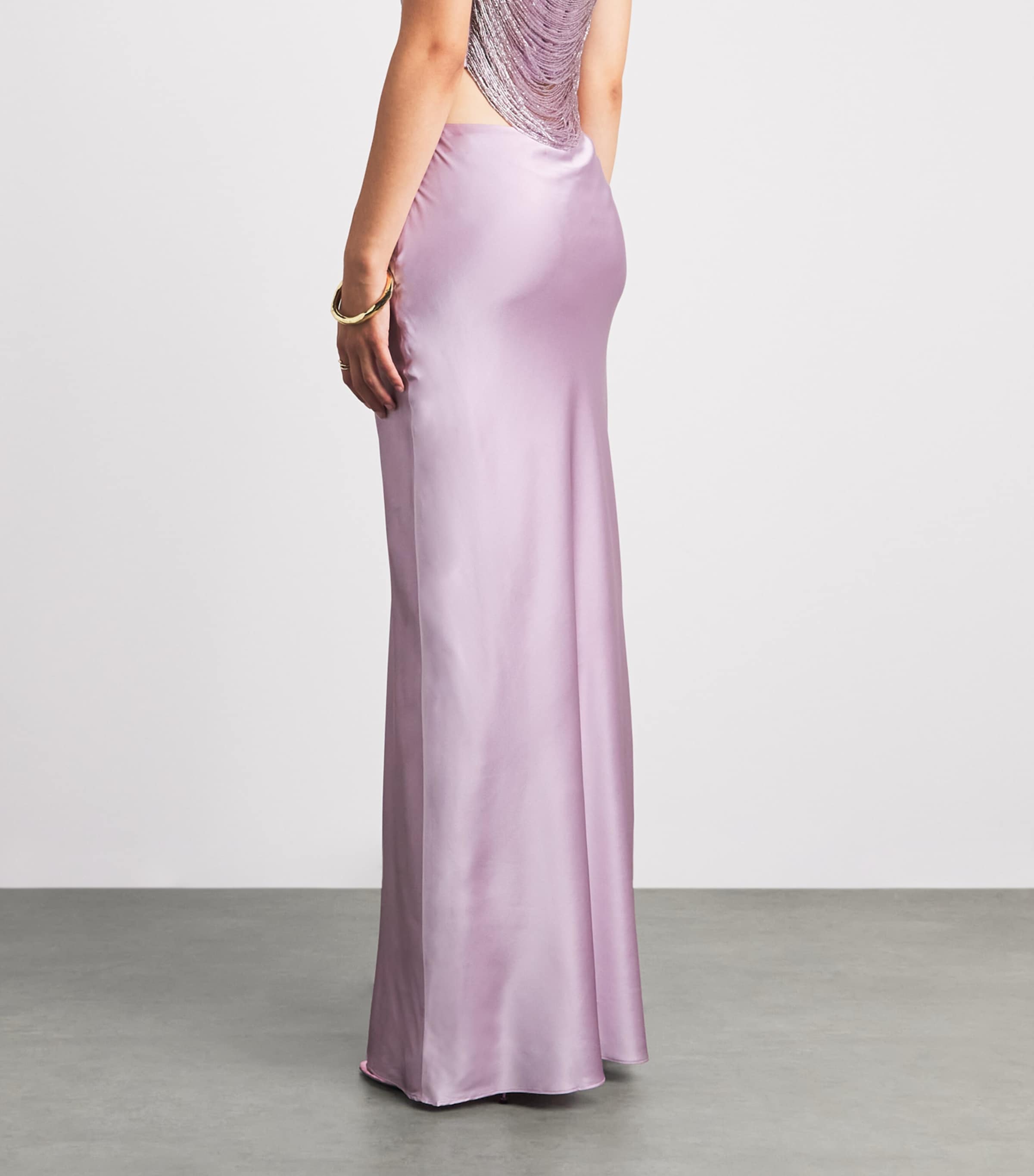 Cult Gaia Womens Silk Chantel Maxi Skirt Sweet Pea Image 5