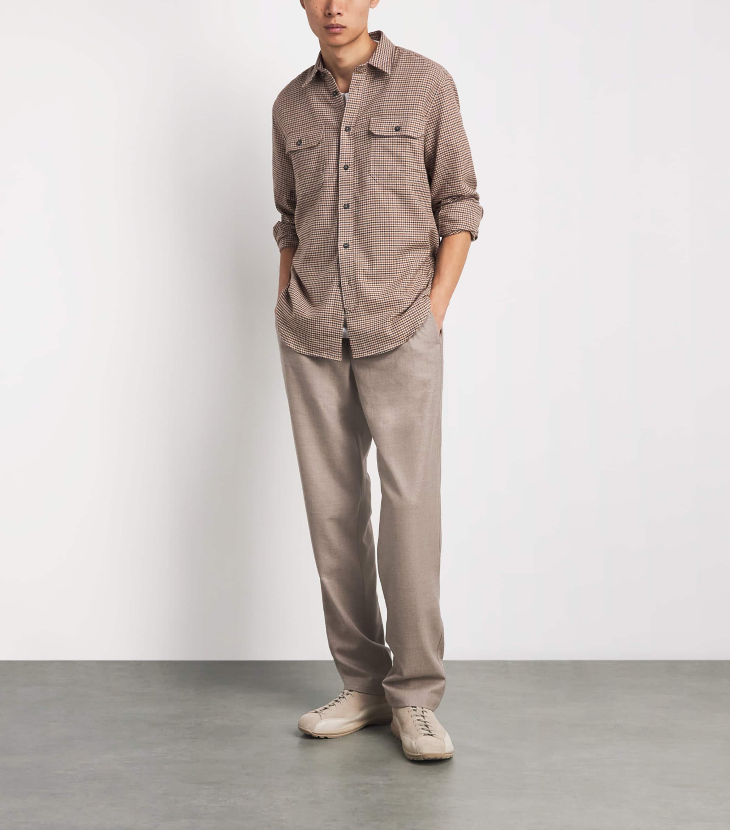 Sease Mens Stretch-Virgin Wool Mindset Drawstring Trousers Driftwood Image 2