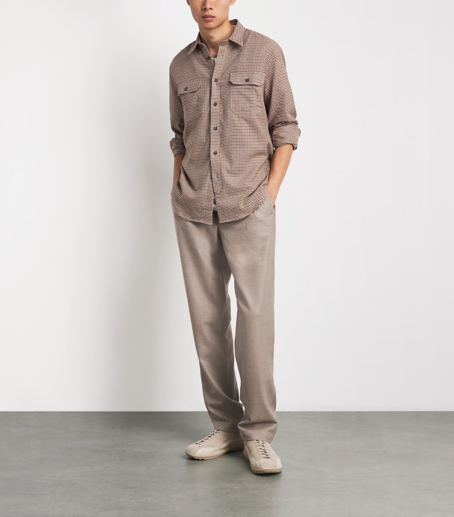 Sease Mens Stretch-Virgin Wool Mindset Drawstring Trousers Driftwood Image 2