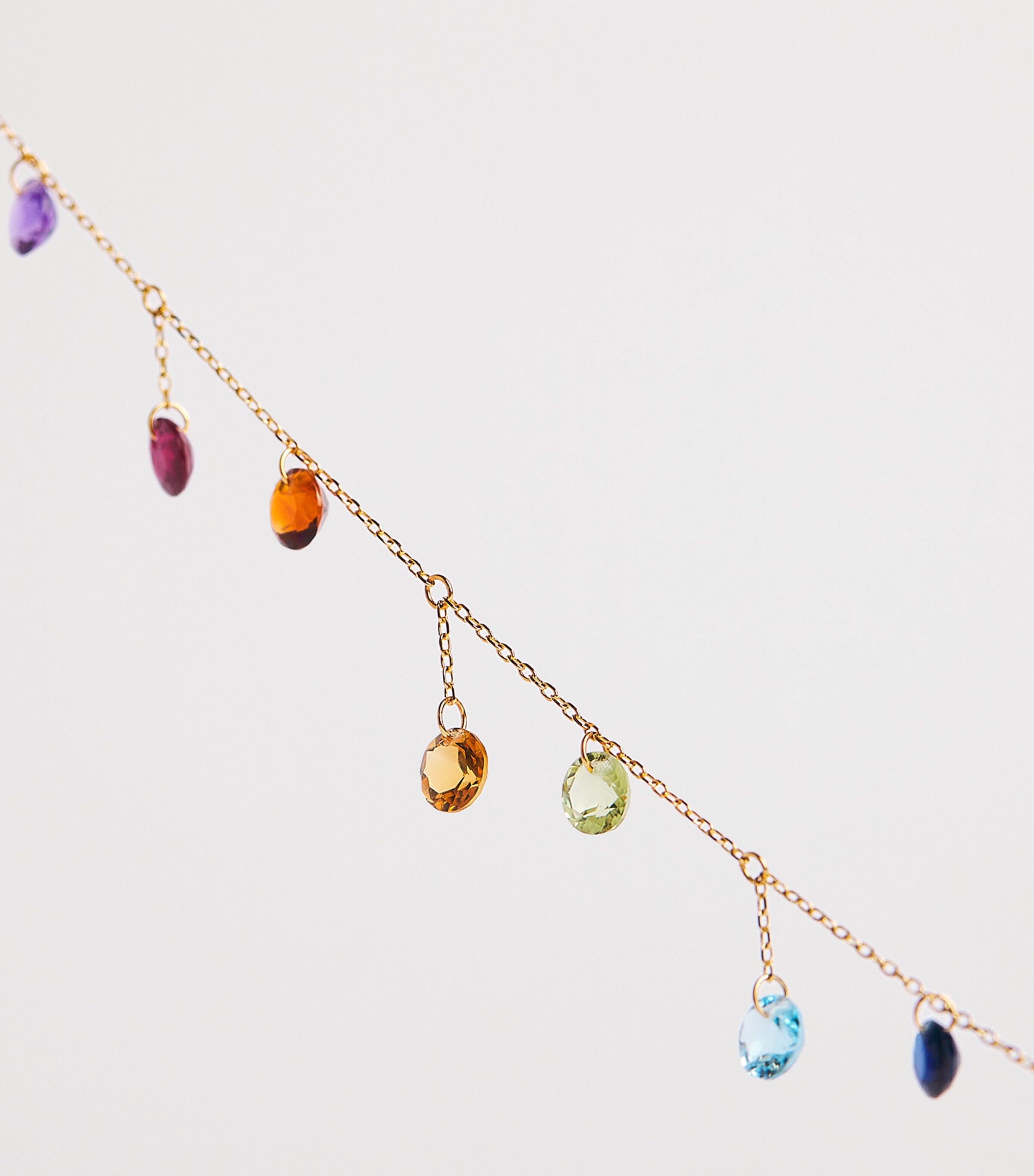 Persée Yellow Gold and Multicoloured Gemstone Fourteen Chakra Necklace Yellow Gold Image 4