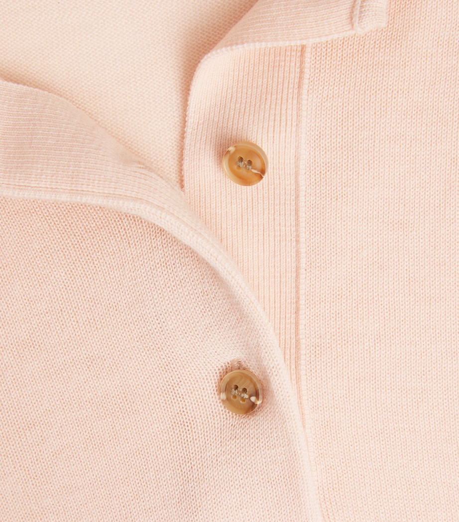 Merino Wool Polo Sweater 9443 PALE ROSE Image 5